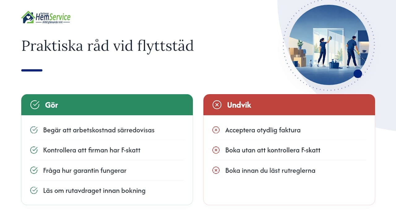 Varbergs HemService: praktiska råd och vad vi ser vid bokningar av flyttstäd — overview diagram