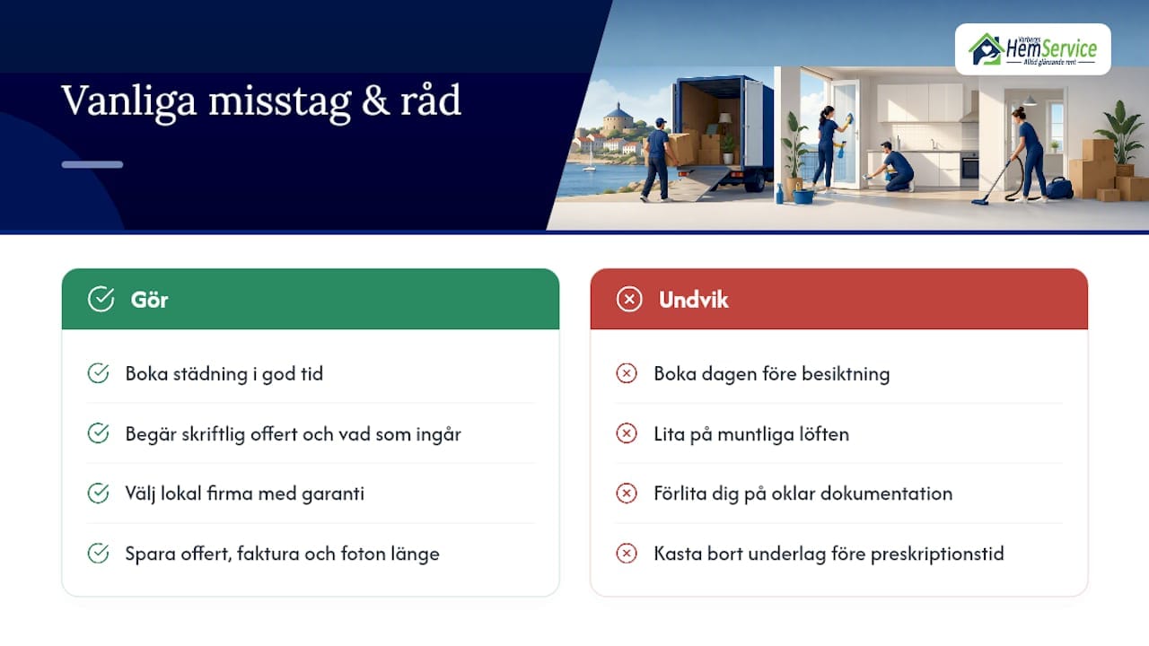 Vad de flesta missar när de bokar flyttstädning — overview diagram