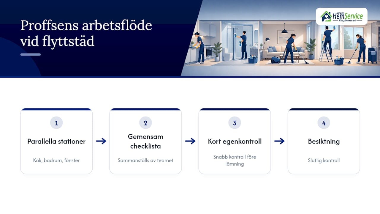 Arbetsprocess för teamets flyttstädning