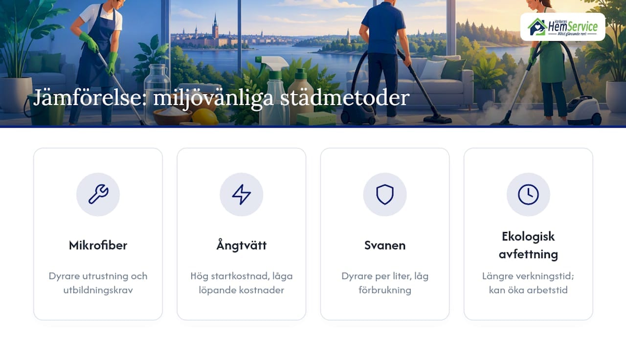 Jämförelse av kostnadsfaktorer för miljövänliga städmetoder